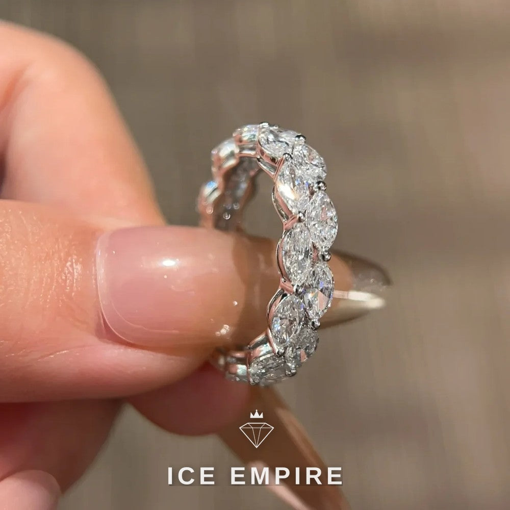 Iced Out 18K Gold Lab Grown Diamond Engagement Ring