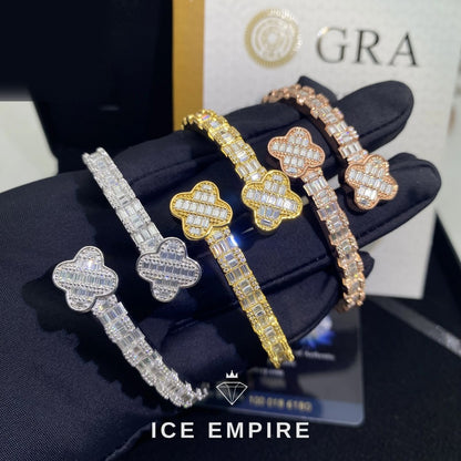 Iced Out Baguette 925 Silver Moissanite Bracelet