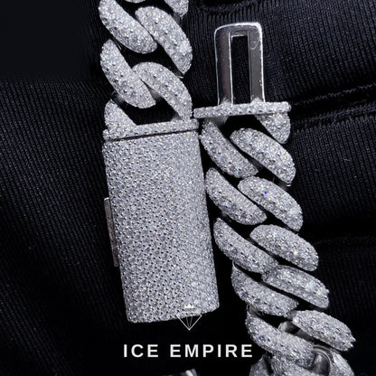 Iced Out 925 Silver Moissanite Cuban Chain