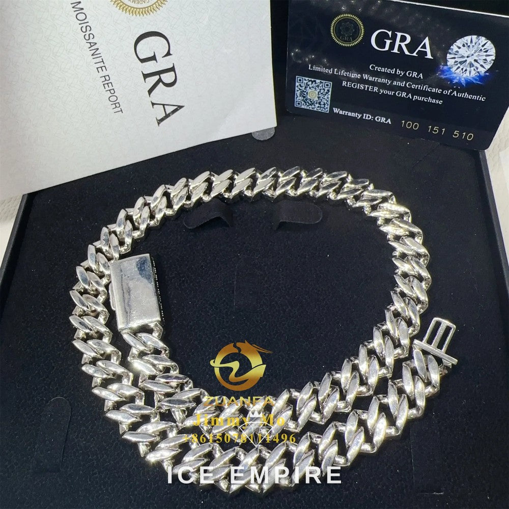 Iced Out Baguette Rose Gold Plated Moissanite Cuban Chain