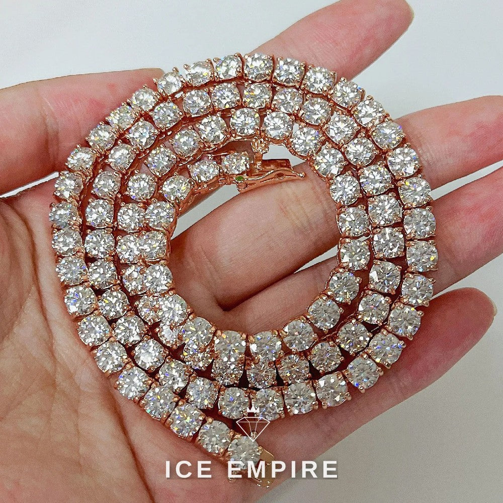 Iced Out Rose Gold Plated Moissanite Cuban Chain