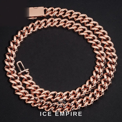 Iced Out Rose Gold Plated Moissanite Cuban Chain