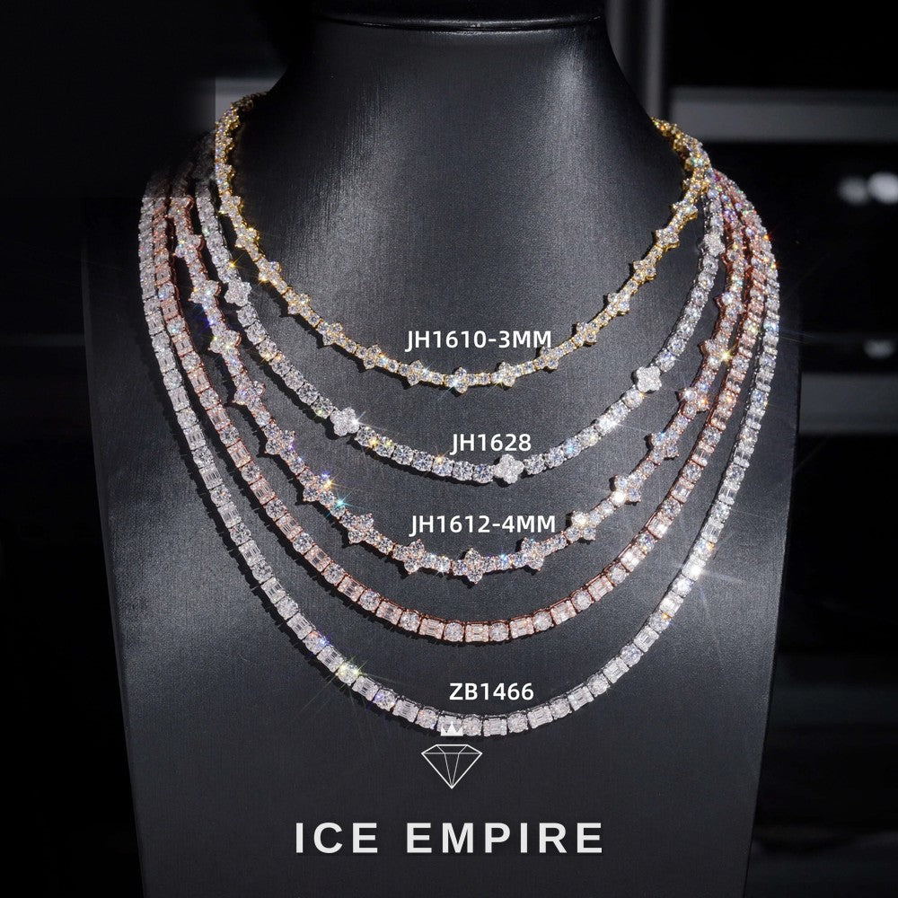 Iced Out Cross Rose Gold Plated Moissanite Cuban Chain