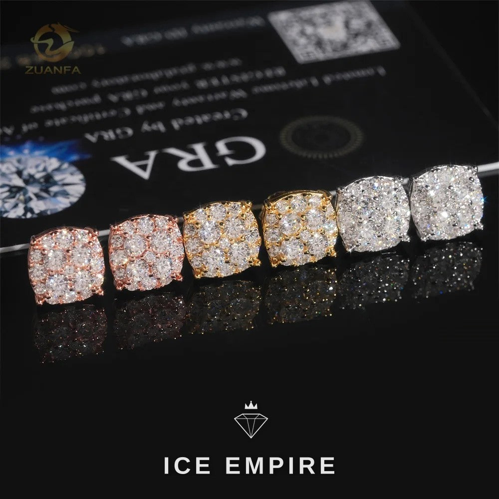 Iced Out Rose Gold Moissanite Earrings