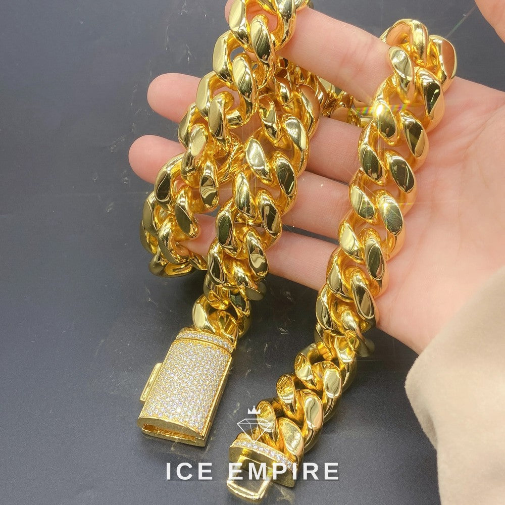 Iced Out Rose Gold Plated Moissanite Cuban Chain