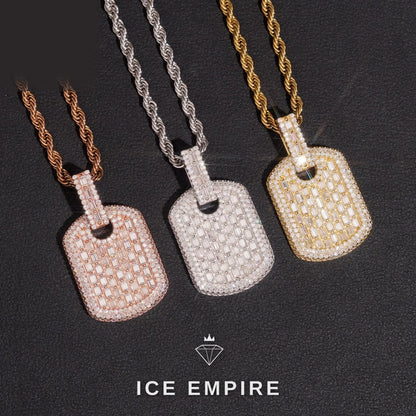 Iced Out Baguette 925 Silver Moissanite Pendant