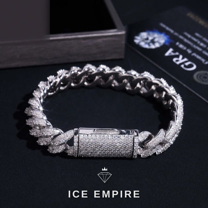 Iced Out 925 Silver Moissanite Cuban Chain