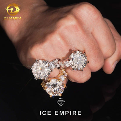 Iced Out Gold Plated Moissanite Engagement Ring