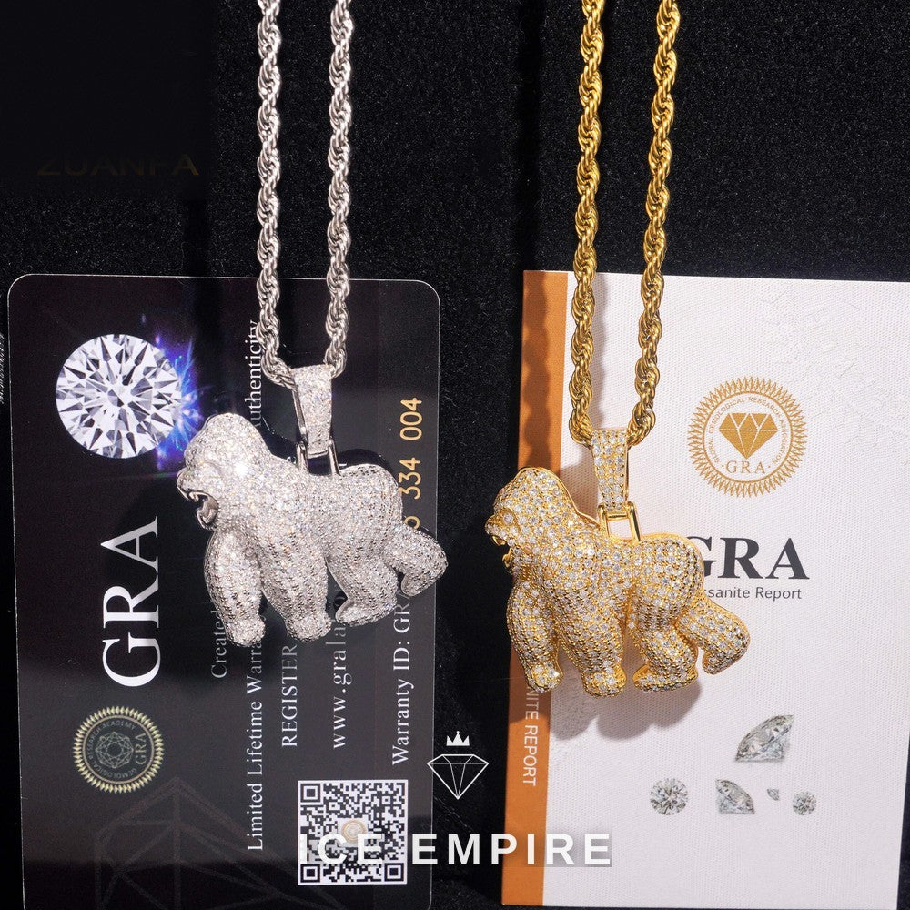 Iced Out Rose Gold Plated Moissanite Pendant