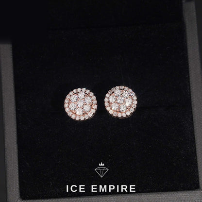 Iced Out Baguette Rose Gold Plated Moissanite Stud Earrings