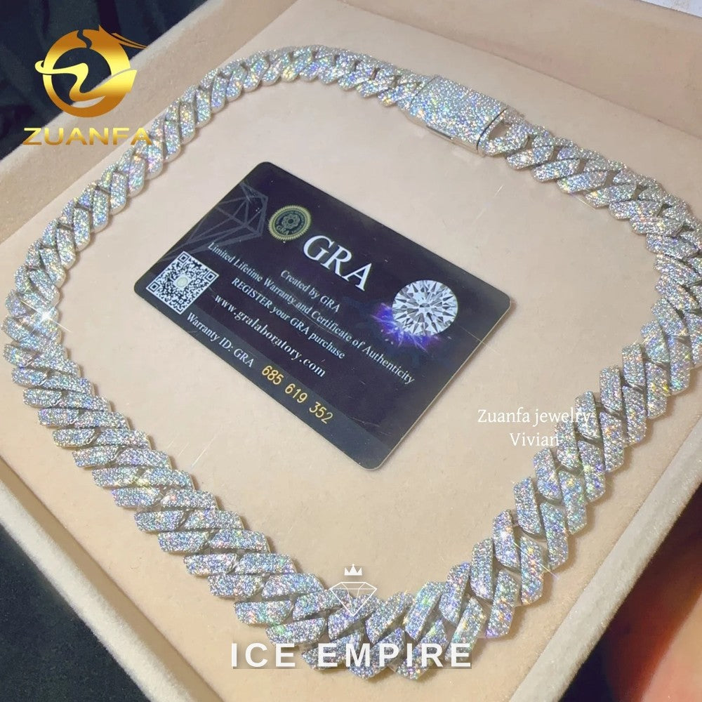 Iced Out Rose Gold Plated Moissanite Cuban Chain