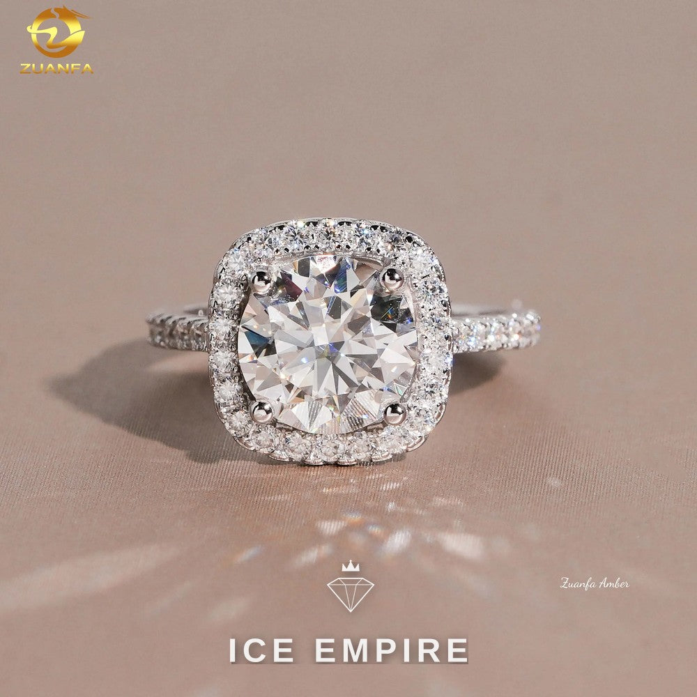 Iced Out Gold Plated Moissanite Wedding Band