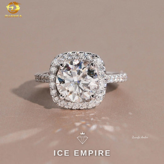 Iced Out Gold Plated Moissanite Wedding Band
