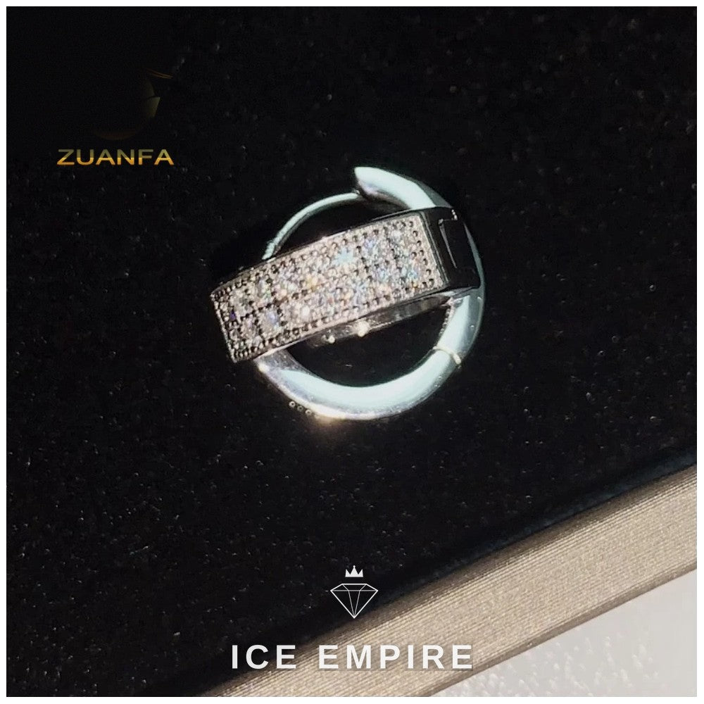 Iced Out Gold Plated Moissanite Hoop Earrings