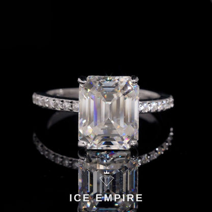 Iced Out 18K Gold Moissanite Wedding Band