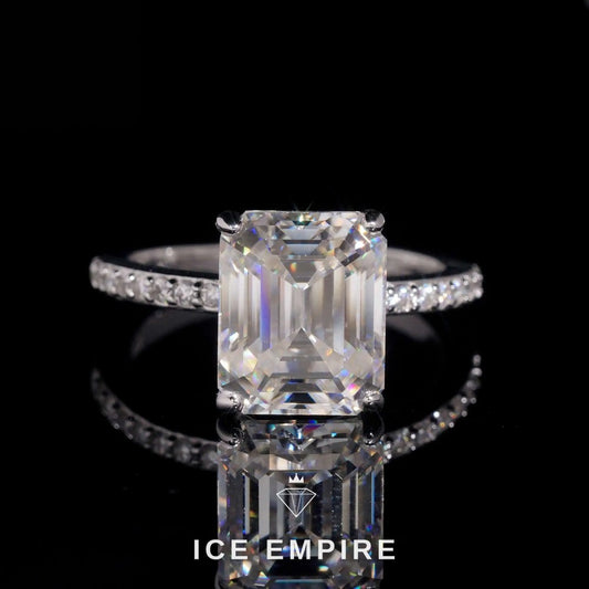 Iced Out 18K Gold Moissanite Wedding Band