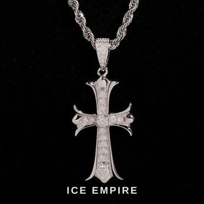Iced Out Cross Gold Plated Moissanite Pendant