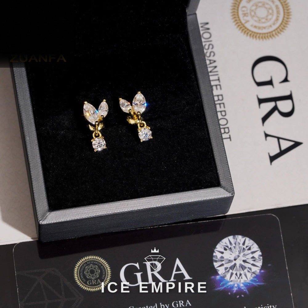 Iced Out 925 Silver Moissanite Earrings