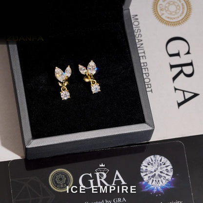 Iced Out 925 Silver Moissanite Earrings