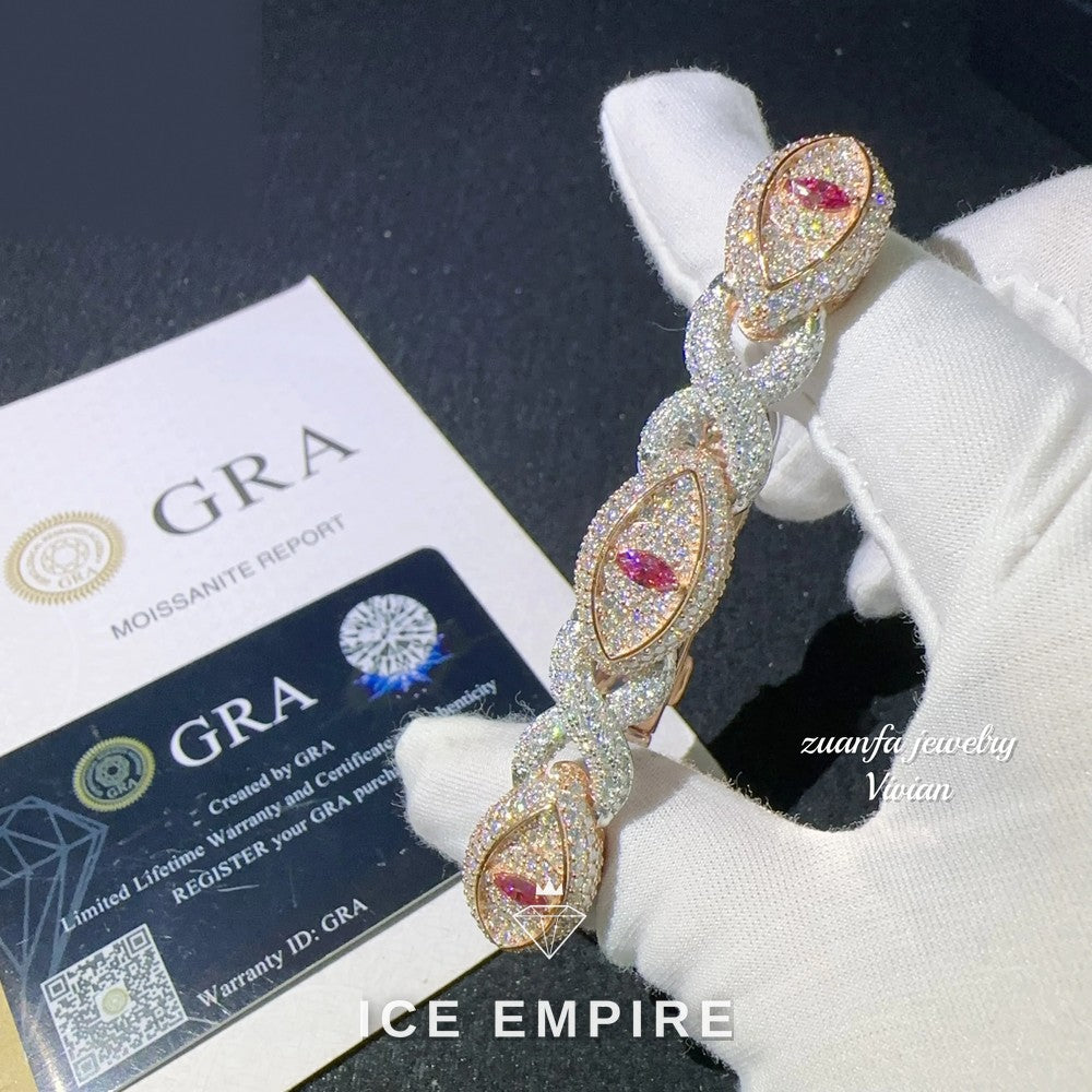 Iced Out 925 Silver Moissanite Cuban Chain