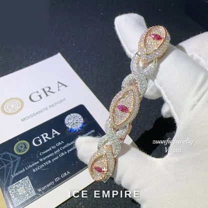Iced Out 925 Silver Moissanite Cuban Chain