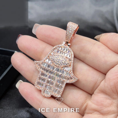 Iced Out Baguette Rose Gold Plated Cuban Chain