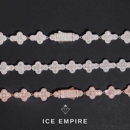Iced Out Cross Rose Gold Plated Moissanite Cuban Chain