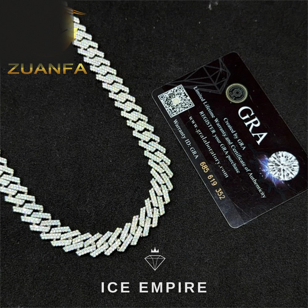 Iced Out Rose Gold Plated Moissanite Cuban Chain