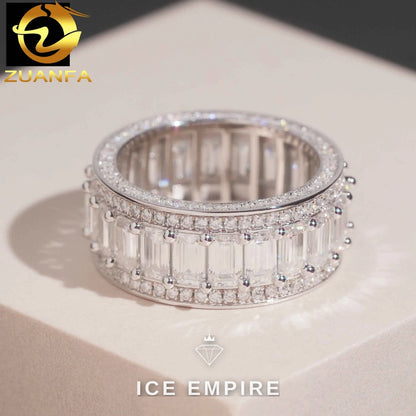 Iced Out 925 Silver Moissanite Ring