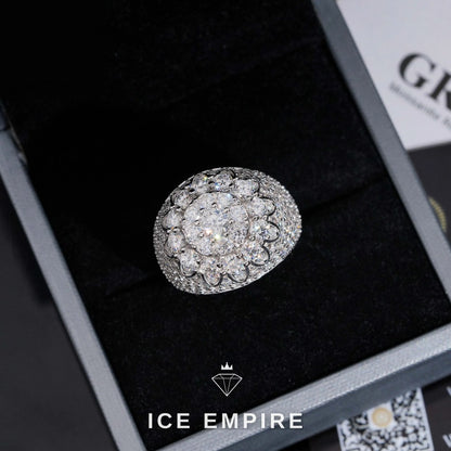 Iced Out 925 Silver Moissanite Ring