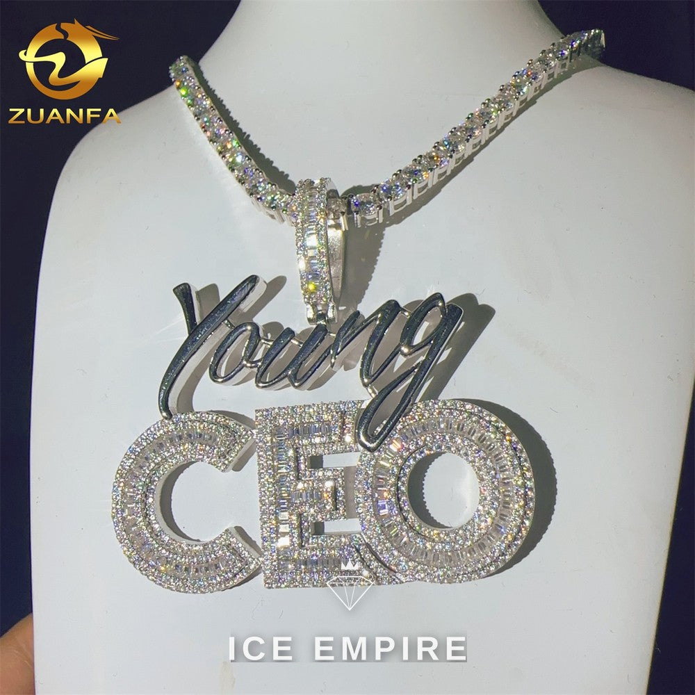Iced Out 925 Silver Moissanite Pendant