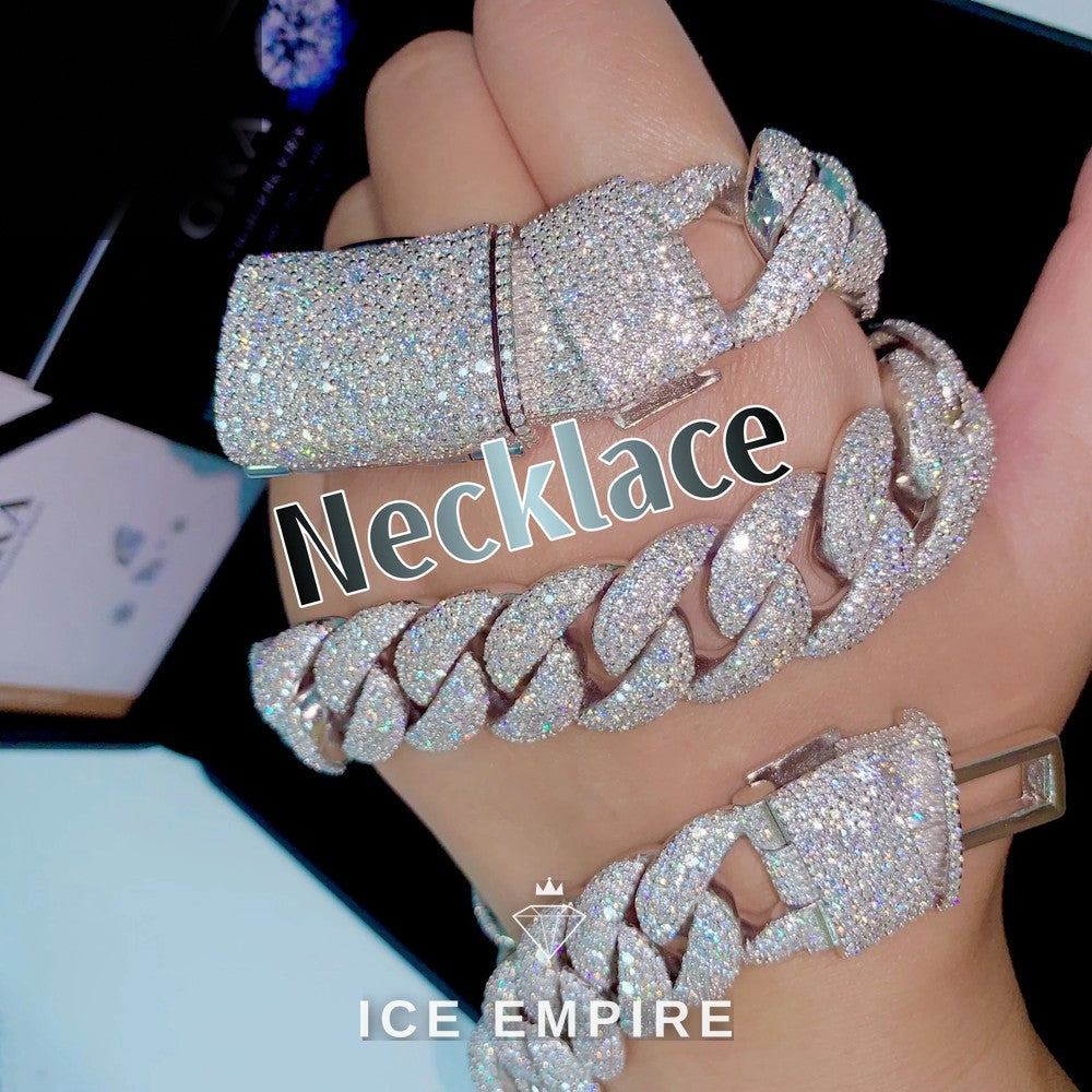 Iced Out Rose Gold Plated Moissanite Cuban Chain