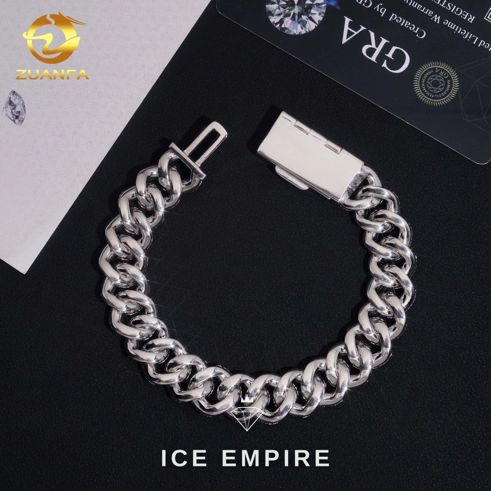 Iced Out 925 Silver Moissanite Cuban Chain
