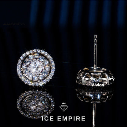 Iced Out Rose Gold Plated Moissanite Earrings