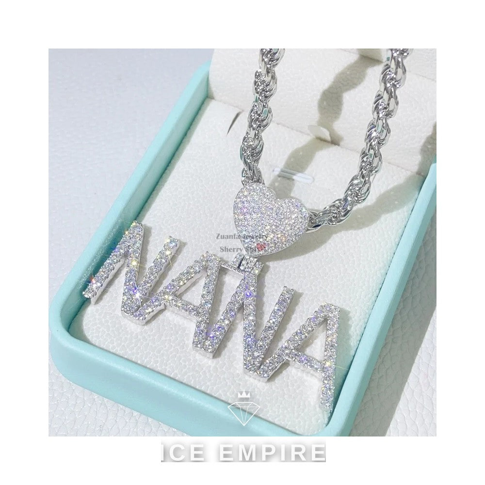 Iced Out 925 Silver Moissanite Pendant