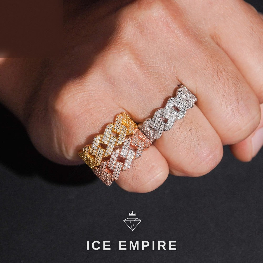 Iced Out Rose Gold Moissanite Cuban Chain