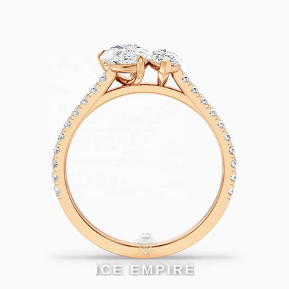 Iced Out 18K Gold Lab Grown Diamond Engagement Ring