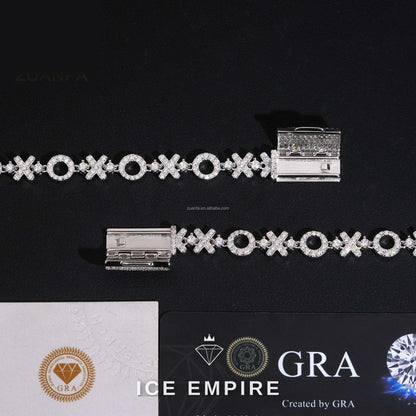 Iced Out 925 Silver Moissanite Tennis Bracelet