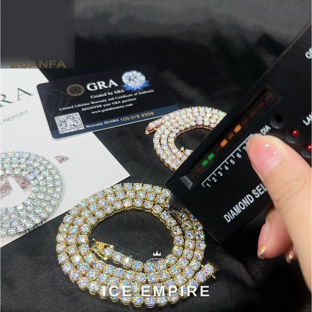 Iced Out Rose Gold Plated Moissanite Cuban Chain