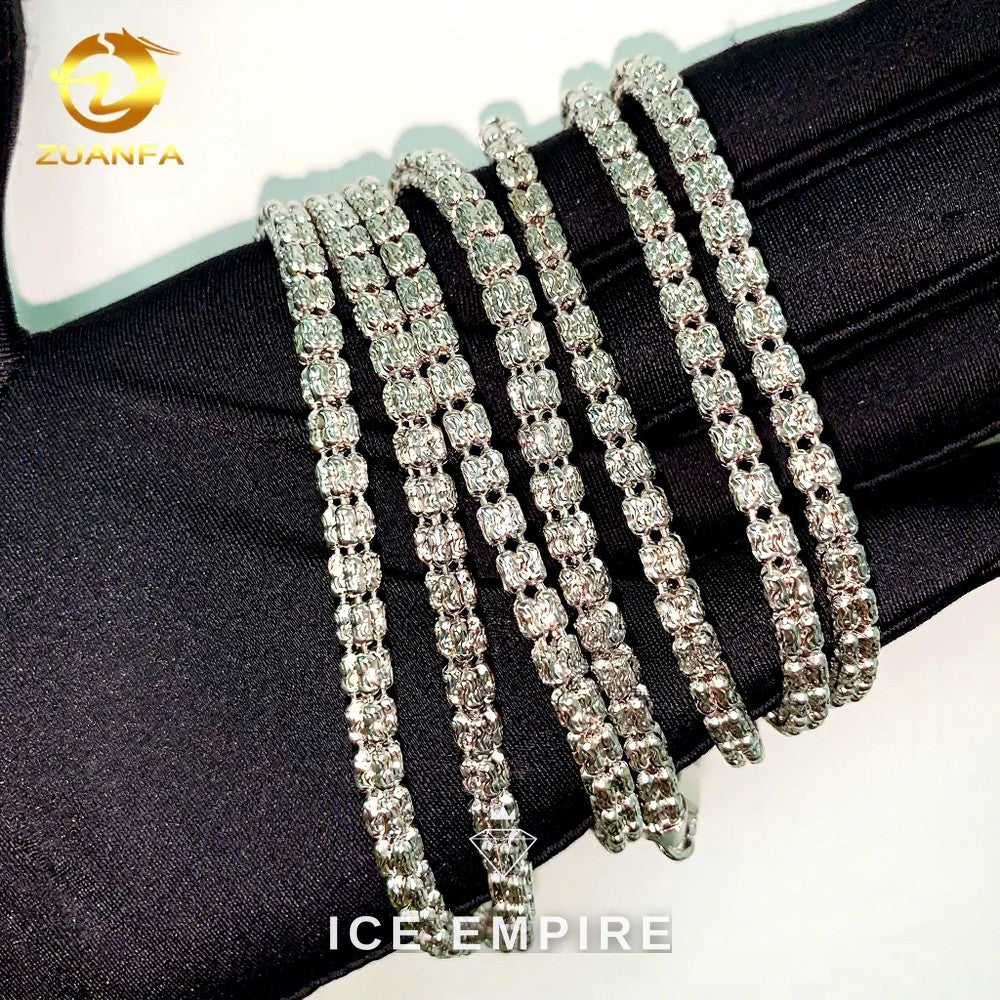 Iced Out Rose Gold Moissanite Cuban Chain