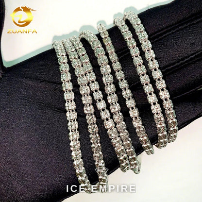 Iced Out Rose Gold Moissanite Cuban Chain