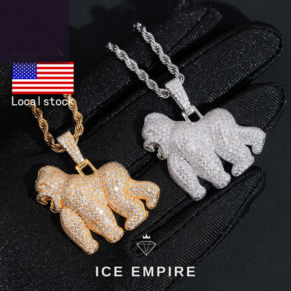 Iced Out Rose Gold Plated Moissanite Pendant
