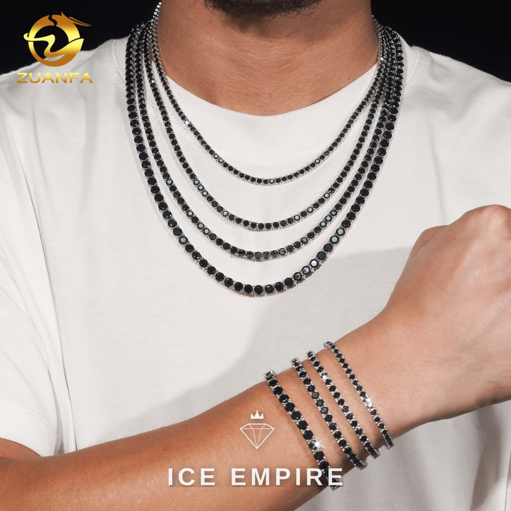 Iced Out 925 Silver Moissanite Cuban Chain