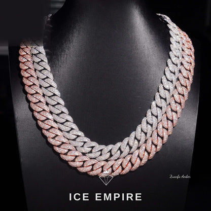 Iced Out 14K Gold Moissanite Cuban Chain