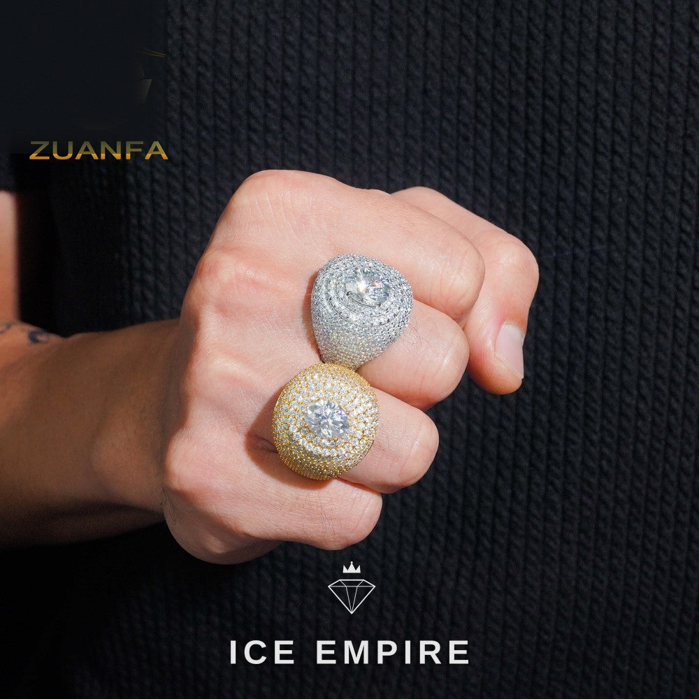 Iced Out Gold Plated Moissanite Ring