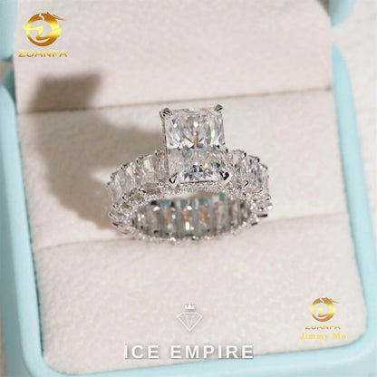 Iced Out 14K Gold Moissanite Ring