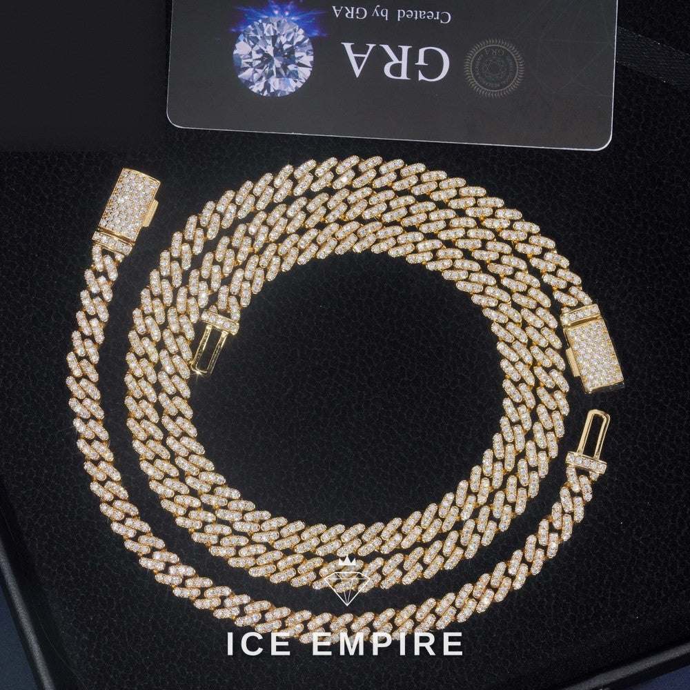 Iced Out Rose Gold Plated Moissanite Cuban Chain