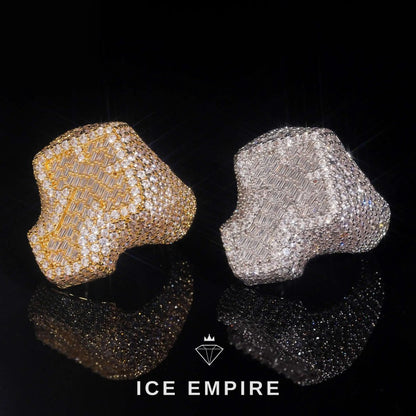 Iced Out Cross 925 Silver Ring