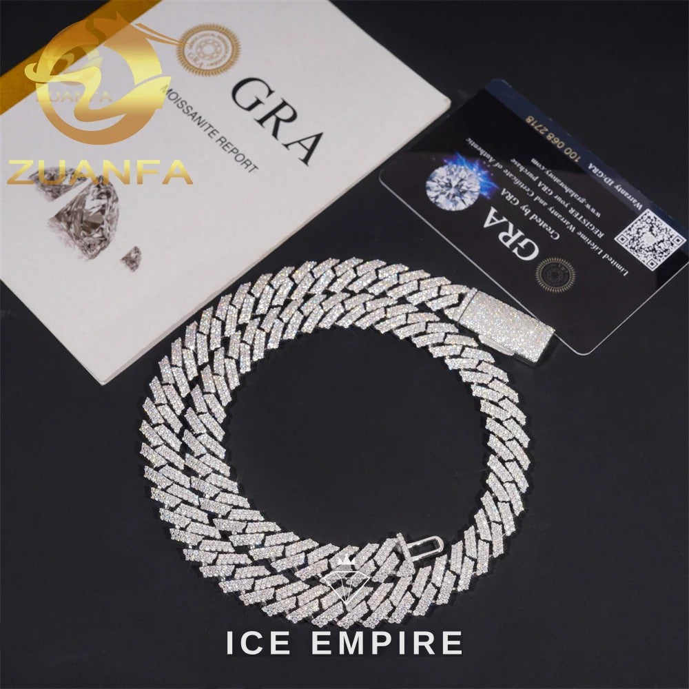 Iced Out Rose Gold Plated Moissanite Cuban Chain
