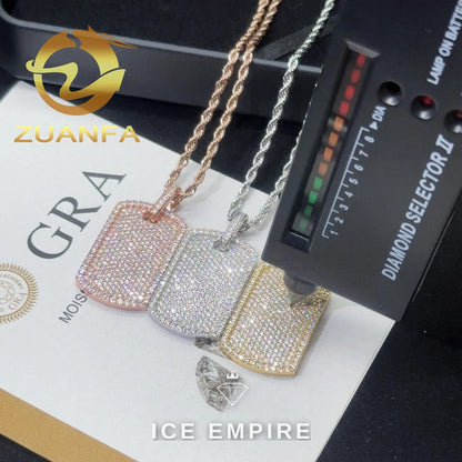 Iced Out Cross 925 Silver Moissanite Rope Chain